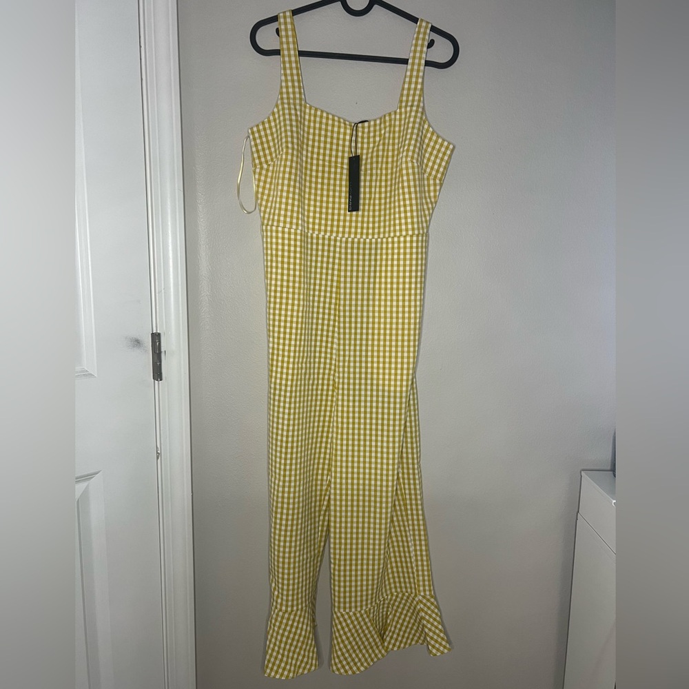 NWT | 💛 Lucy Paris Yellow Checkered Jumpsuit 💛